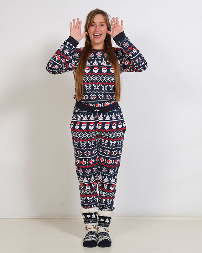 Weihnachtspyjamas in Marineblau für Damen