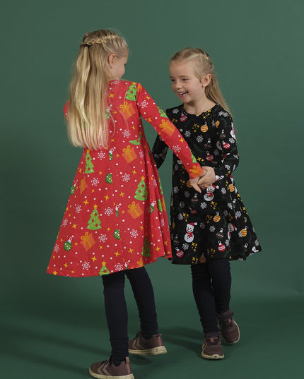Rotes Weihnachtsbaumkleid für Kinder