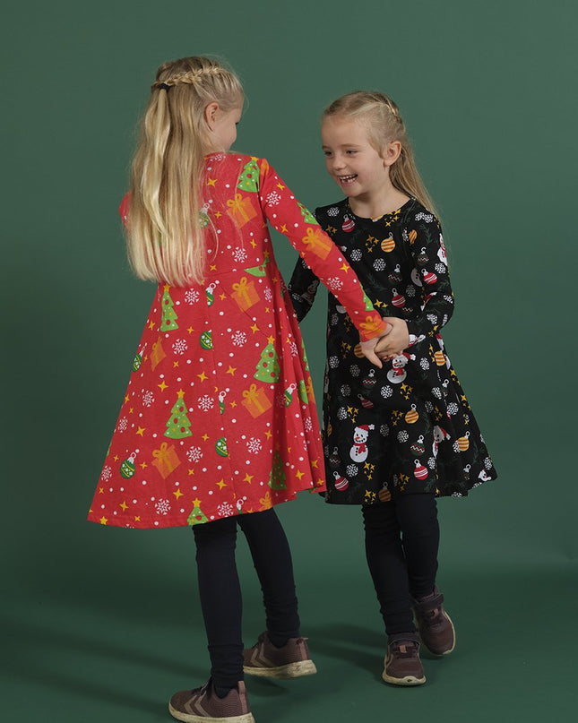 Rotes Weihnachtsbaumkleid für Kinder