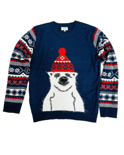 Vintage Christmas Sweater - Polar Bear with Hat