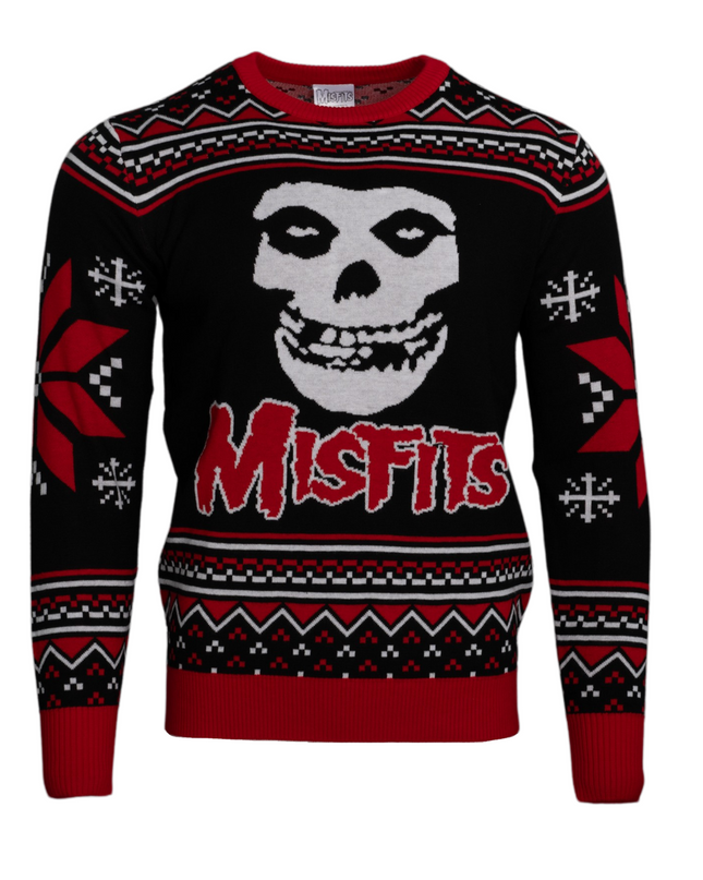 Misfits-Totenkopf-Logo-Weihnachtspullover