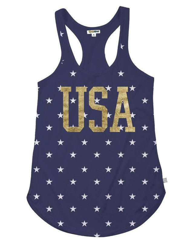 Women's Gold Foil USA Tank Top