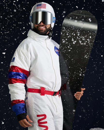 Men's Space Racer Snow Suit and Helmet Cover