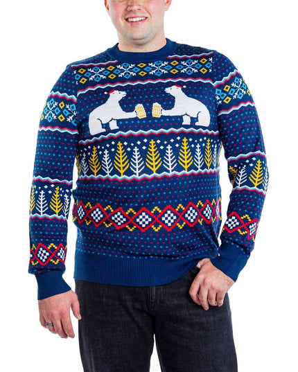 Men's Polar Bear Party Big and Tall Ugly Christmas Sweater