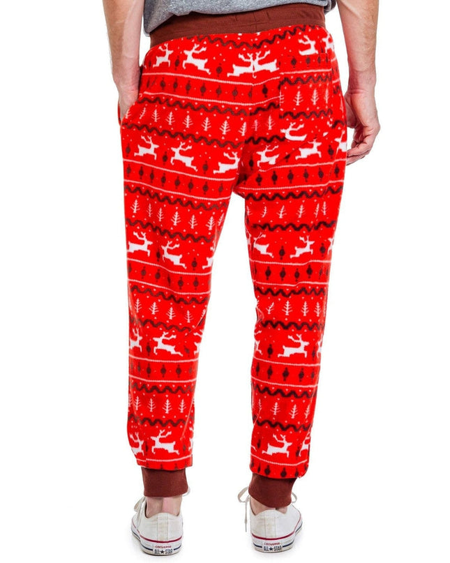 Men's Red Reindeer Jogger Sweatpants
