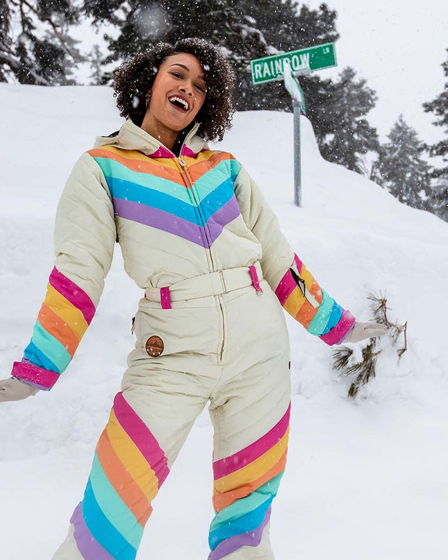 Women's Retro Rainbow Snow Suit