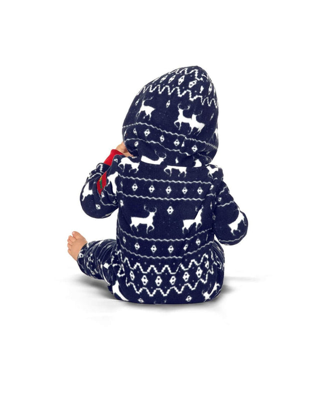 Baby Girl's Blue Reindeer Jumpsuit