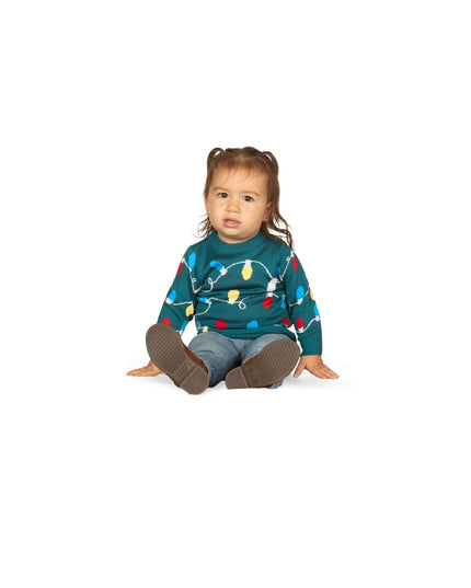 Baby Girl's Green Christmas Lights Sweater