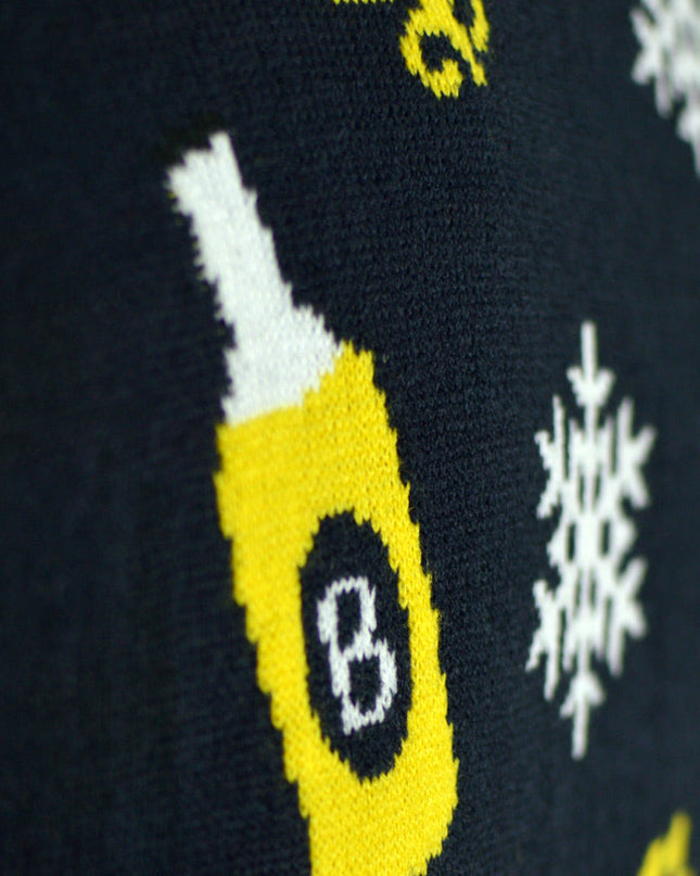 LED-Weihnachtspullover für Damen mit Weihnachtsmann und Bier