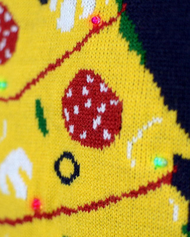 LED-Weihnachtspullover für Damen mit dem Motiv „Weihnachtsessen“