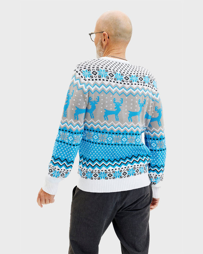Traditional Blue Christmas Sweater for Men