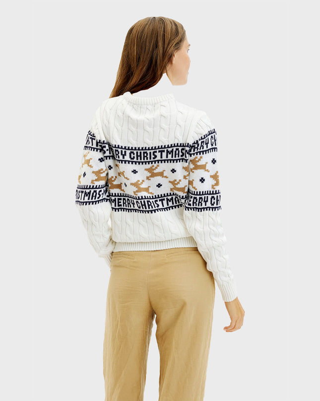 Elegant White Christmas Sweater for Women