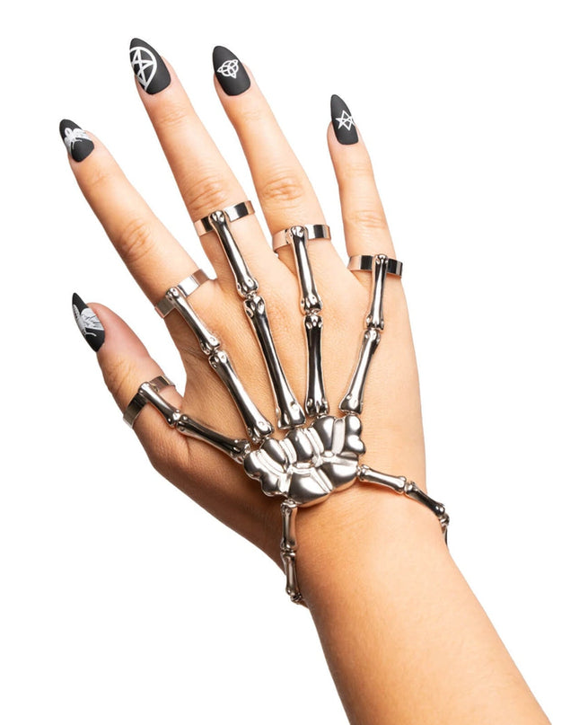 Silver Skeleton Finger Bracelet