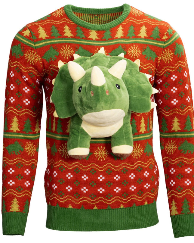 3D Triceratops Dinosaurier-Pullover
