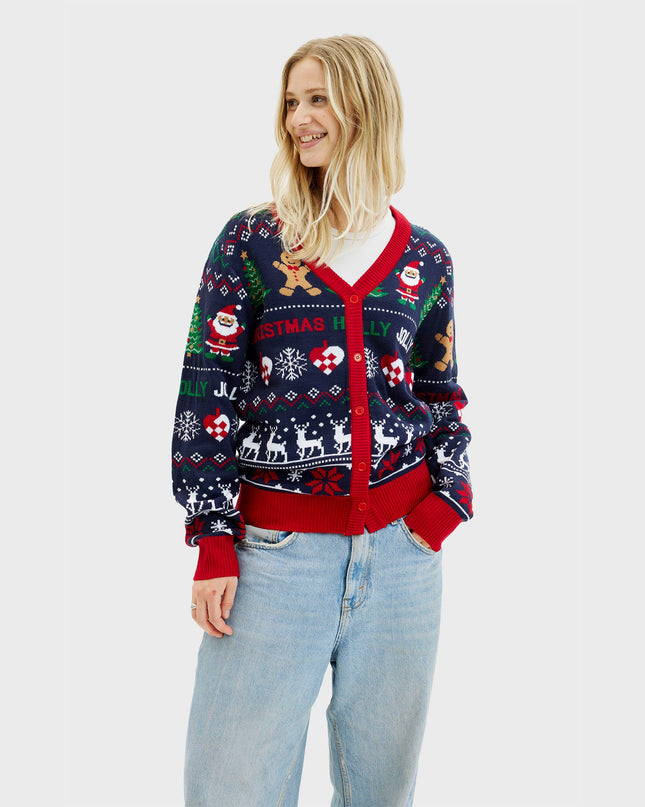 Jolly Cardigan for Women - Two-Sided Holiday Design