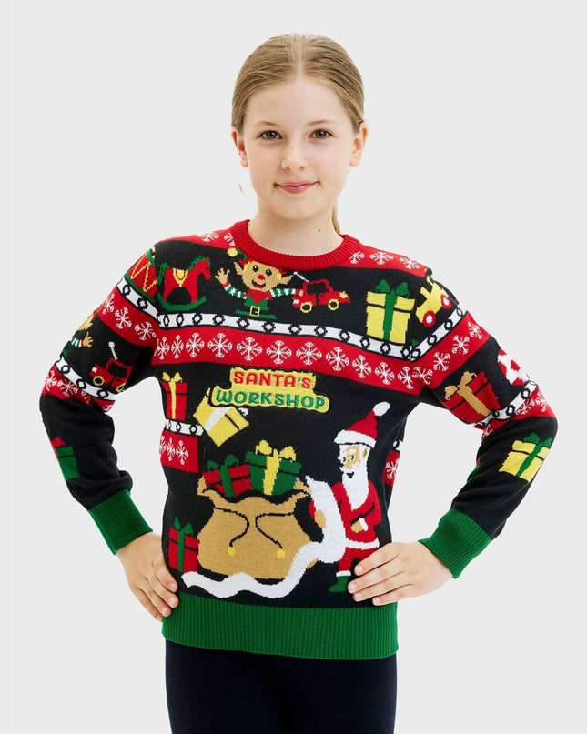 Santa's Workshop Christmas Sweater for Kids