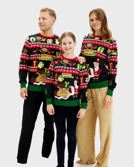 Santa's Workshop Sweater for Men - Two-Sided Christmas Design