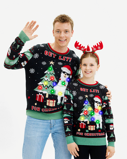 Get Lit Llama Christmas Sweater - Men