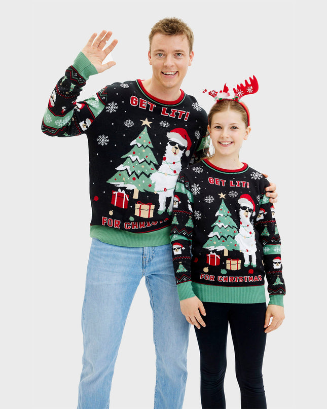 Get Lit Llama Christmas Sweater - Men