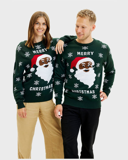 Weihnachtspullover mit Weihnachtsmannmotiv für Damen