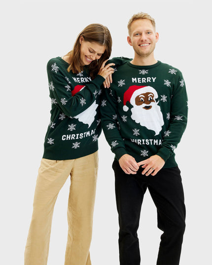 Weihnachtspullover mit Weihnachtsmannmotiv für Damen