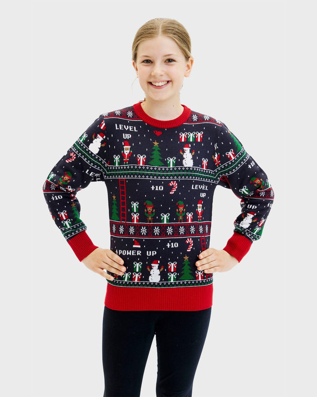 Vintage Gamer Christmas Sweater - Kids