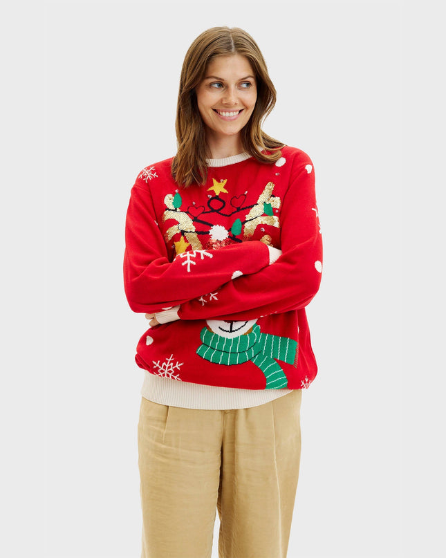 Cute Reindeer Christmas Sweater for Women - Family Style