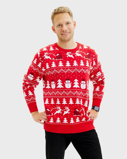 Stylish Red Christmas Sweater - Men