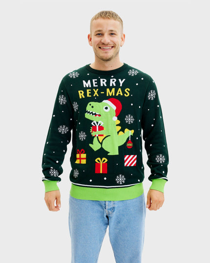Cute Dino Christmas Sweater - Men