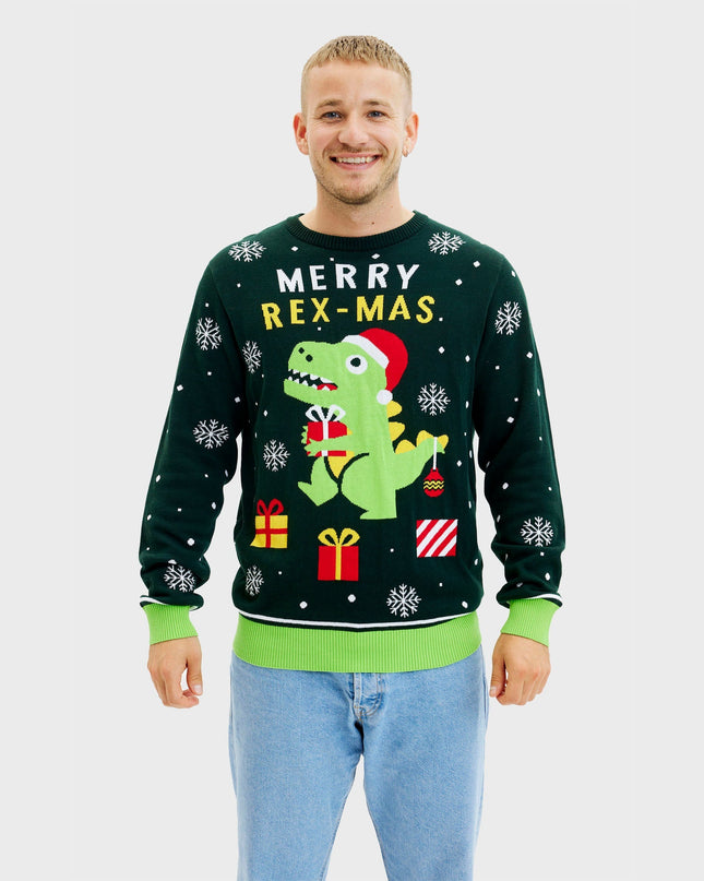 Cute Dino Christmas Sweater - Men