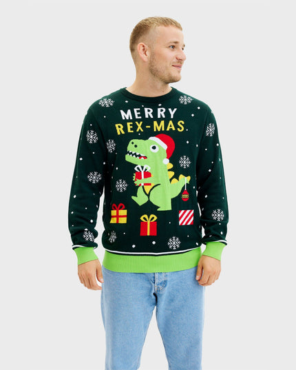 Cute Dino Christmas Sweater - Men