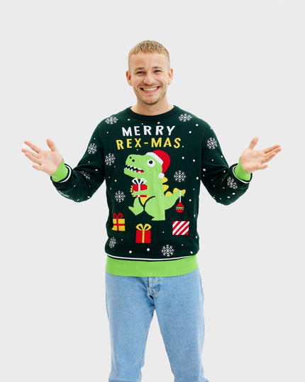 Cute Dino Christmas Sweater - Men