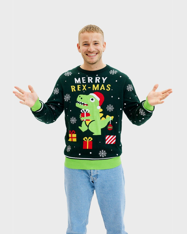 Cute Dino Christmas Sweater - Men
