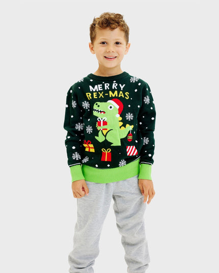 Cute Dino Christmas Sweater - Kids