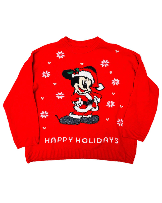 Vintage-Weihnachtspullover – Mickey-Maus-Weihnachtsmann