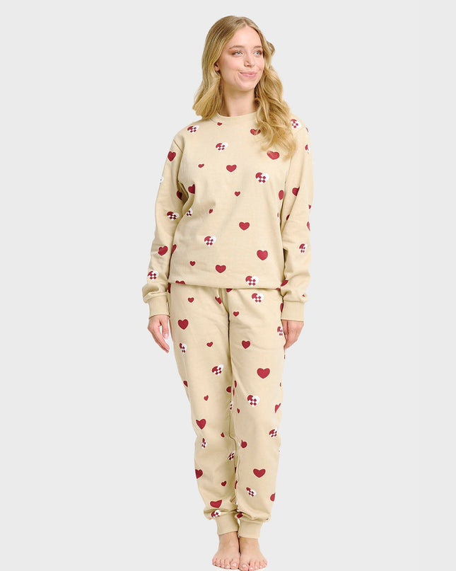 Weihnachtliches Herz-Sweatset für Damen – Gemütliches Familienoutfit