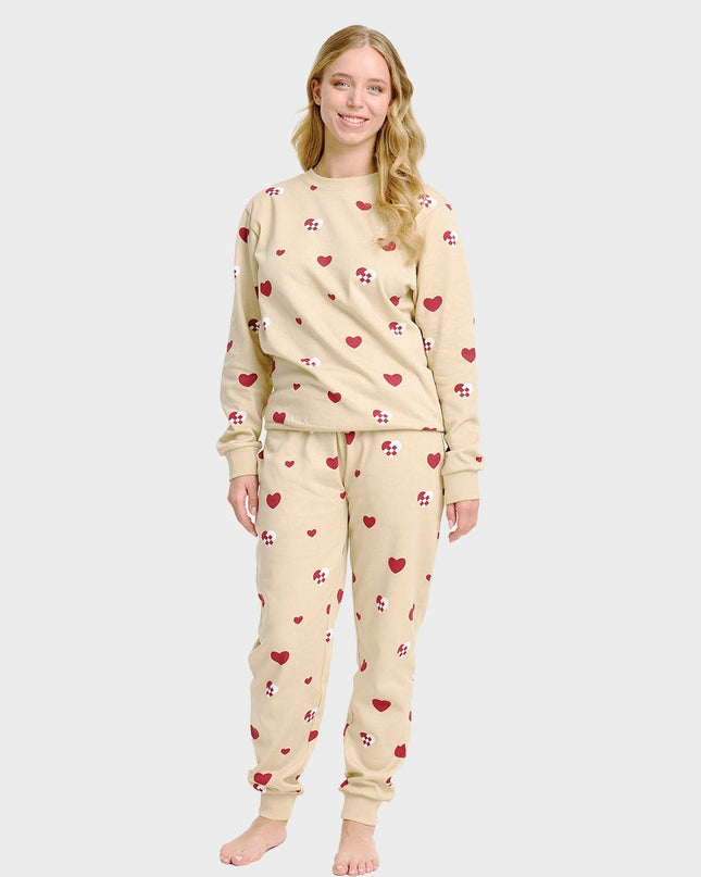 Weihnachtliches Herz-Sweatset für Damen – Gemütliches Familienoutfit