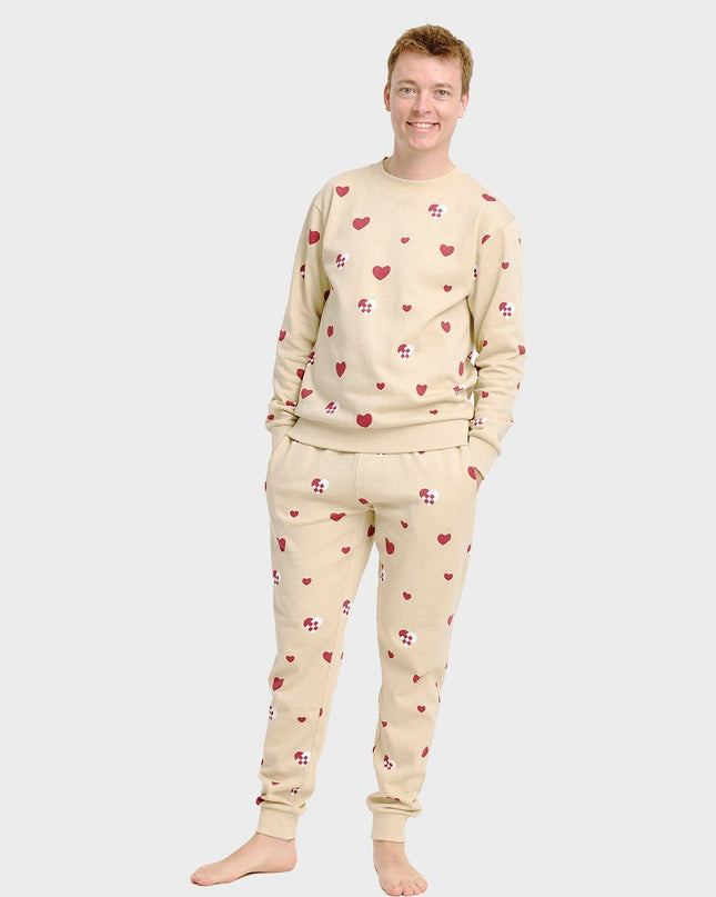Weihnachtliches Herz-Sweatset für Herren – Bequeme Festtagskleidung
