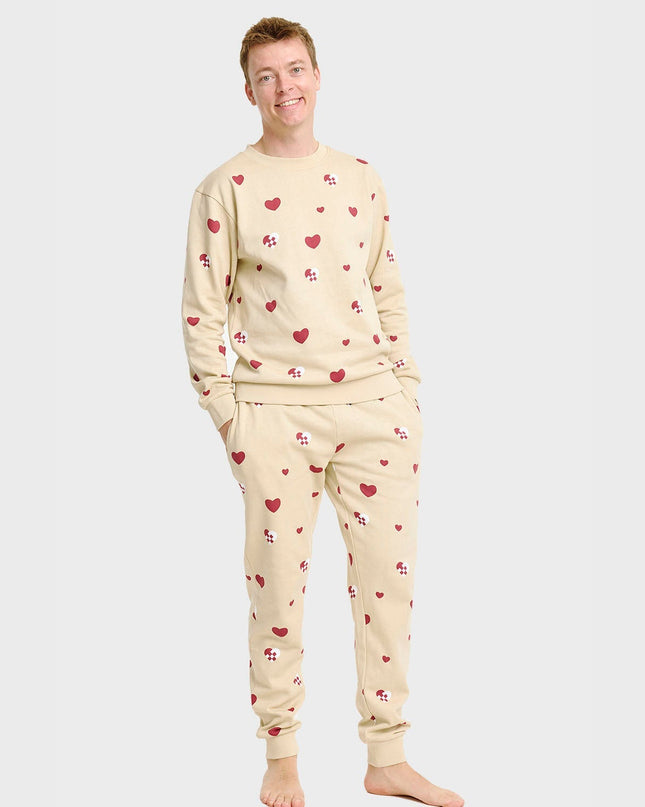 Weihnachtliches Herz-Sweatset für Herren – Bequeme Festtagskleidung