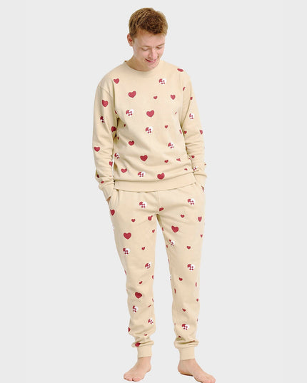 Weihnachtliches Herz-Sweatset für Herren – Bequeme Festtagskleidung