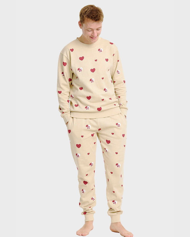 Weihnachtliches Herz-Sweatset für Herren – Bequeme Festtagskleidung