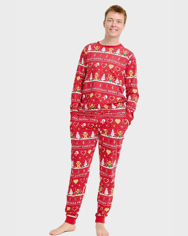 Red Christmas Cookie Pajamas for Men