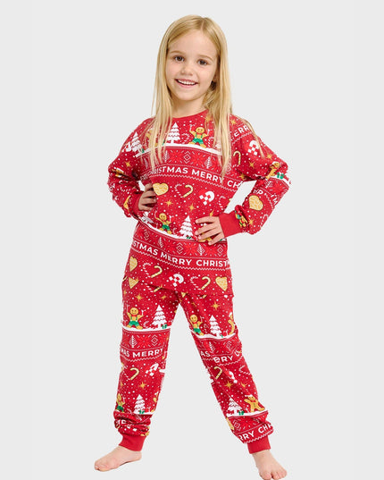 Roter Weihnachtskeks-Pyjama für Kinder