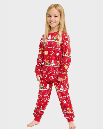Roter Weihnachtskeks-Pyjama für Kinder