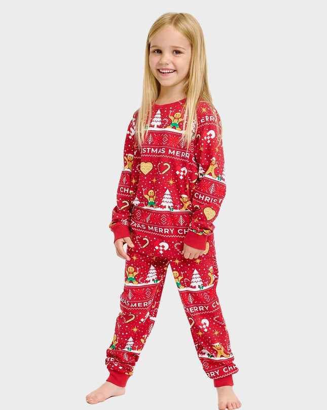 Roter Weihnachtskeks-Pyjama für Kinder