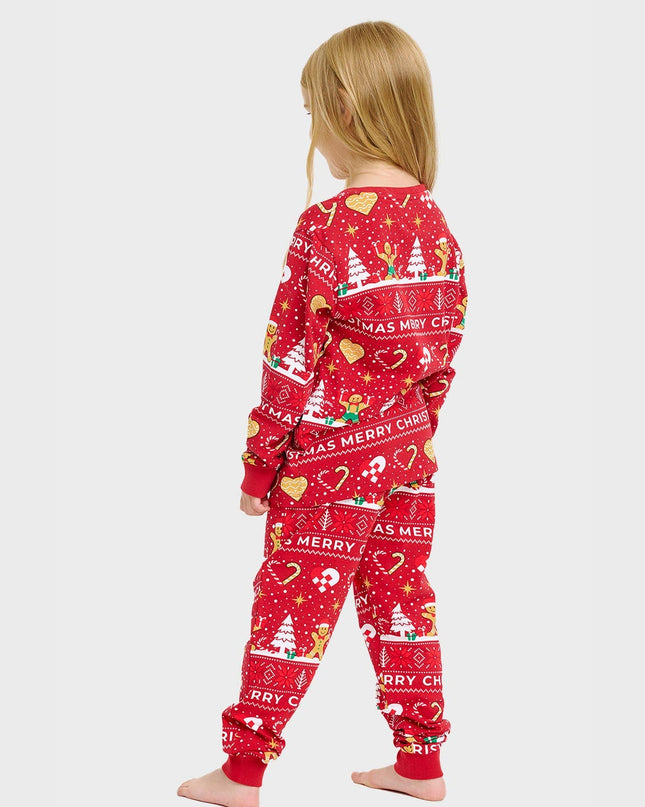 Roter Weihnachtskeks-Pyjama für Kinder