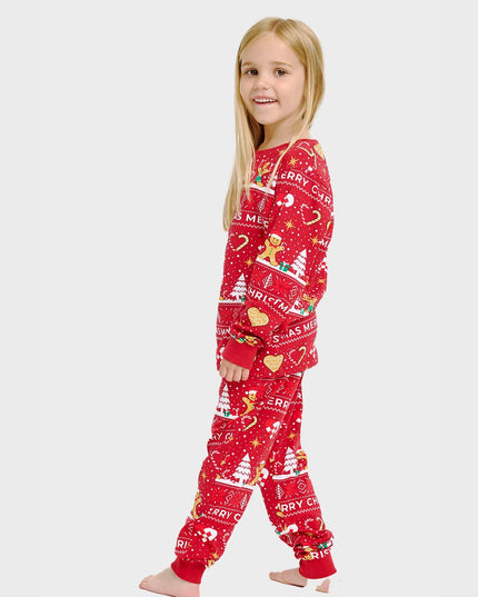 Roter Weihnachtskeks-Pyjama für Kinder