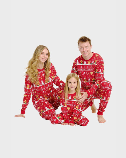 Roter Weihnachtskeks-Pyjama für Herren