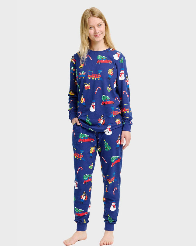 Weihnachtsspielzeug-Pyjamas für Damen - Familienstil