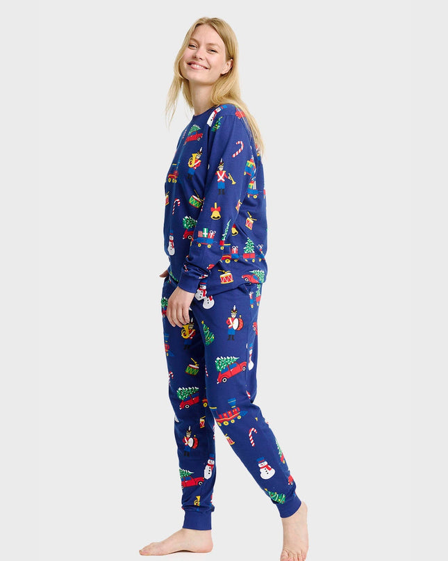 Weihnachtsspielzeug-Pyjamas für Damen - Familienstil